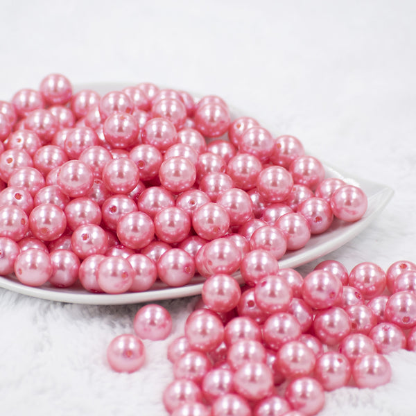 12mm Pink Pearl Acrylic Bubblegum Beads - 20 Count