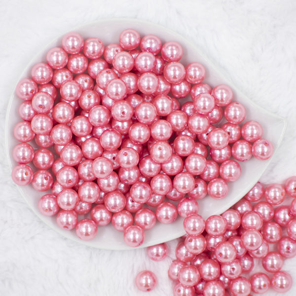 12mm Pink Pearl Acrylic Bubblegum Beads - 20 Count