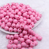 Front view of a pile of 12mm Pink Plaid Print Chunky Acrylic Bubblegum Beads - 20 Count