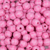 Close up view of a pile of 12mm Pink Plaid Print Chunky Acrylic Bubblegum Beads - 20 Count