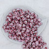 Top view of a pile of 12mm Red & Pink Confetti Rhinestone AB Bubblegum Beads [10 & 20 Count]