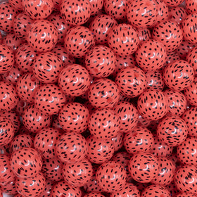 12mm Pink Watermelon Seeds Bubblegum Beads