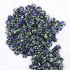 top view of a pile of 12mm Purple, Green & Black Confetti Rhinestone AB Bubblegum Beads