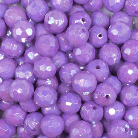 12mm Purple Disco AB Solid Acrylic Bubblegum Beads