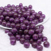 front view of a pile of 12mm Purple Shimmer Glitter Sparkle Bubblegum Beads - 20 Count