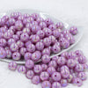 Front view of a pile of 12mm Purple AB Solid Acrylic Bubblegum Beads [20 Count]