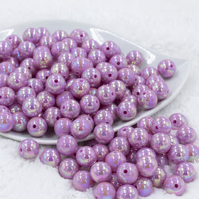 12mm Purple AB Solid Acrylic Bubblegum Beads