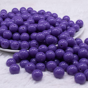 12mm Purple Passion Solid Acrylic Bubblegum Beads - 20 & 50 Count