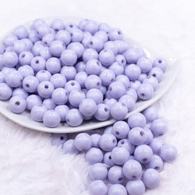 12mm Pastel Purple Plaid Print Chunky Acrylic Bubblegum Beads - 20 Count