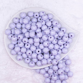 12mm Pastel Purple Plaid Print Chunky Acrylic Bubblegum Beads - 20 Count