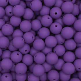 12mm Purple Round Silicone Bead