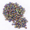 Top view of a pile of 12mm Rainbow Confetti Rhinestone AB Bubblegum Beads - Choose Count
