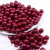 Front view of a pile of 12mm Red with Glitter Faux Pearl Acrylic Bubblegum Beads - 20 Count