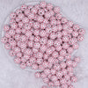 top view of a pile of 12mm Red Confetti Hearts on White Chunky Acrylic Bubblegum Beads - 20 Count