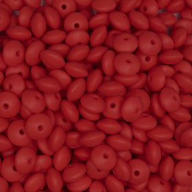 12mm Red Lentil Silicone Bead