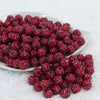 Front view of a pile of 12mm Red Rhinestone Bubblegum Beads [10 & 20 Count]