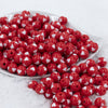 Front view of a pile of 12mm Red with White Heart Chunky Acrylic Bubblegum Beads [20 Count]