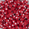 Close up view of a pile of 12mm Red with White Heart Chunky Acrylic Bubblegum Beads [20 Count]