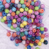 top view of a pile of 12mm Rhinestone AB Acrylic Bubblegum Bead Mix - Choose Count