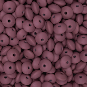 12mm Rose Pink Lentil Silicone Bead