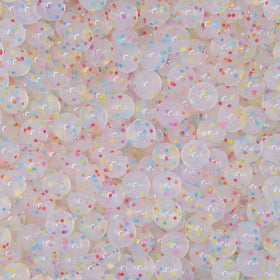 12mm Confetti Print Round Silicone Bead