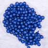 top view of a pile of 12mm Royal Blue Transparent Pumpkin Shaped Bubblegum Beads