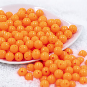 12mm Neon Orange Acrylic Bubblegum Beads [20 & 50 Count]