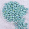 top view of a pile of 12mm Sea Foam Blue AB Solid Acrylic Bubblegum Beads