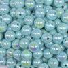 close up view of a pile of 12mm Sea Foam Blue AB Solid Acrylic Bubblegum Beads