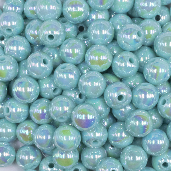 12mm Ocean blue solid bubblegum beads