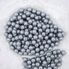 Top view of a pile of 12mm Silver Pearl Acrylic Bubblegum Beads [20 Count]