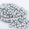 Front view of a pile of 12mm Silver Stardust Bubblegum Beads [20 & 50 Count]