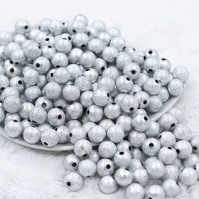 12mm Silver Stardust Bubblegum Beads [20 & 50 Count]