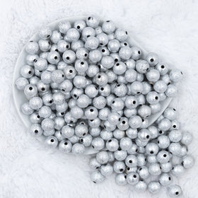 12mm Silver Stardust Bubblegum Beads [20 & 50 Count]