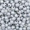 Close up view of a pile of 12mm Silver Stardust Bubblegum Beads [20 & 50 Count]