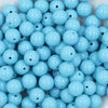 Close up view of a pile of 12mm Sky Blue Acrylic Bubblegum Beads [20 & 50 Count]