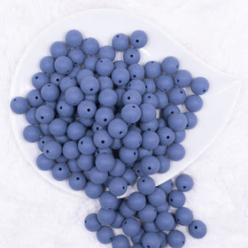 12mm Slate Blue Matte Acrylic Bubblegum Beads