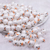 front view of a pile of 12mm Snowman Face Chunky Acrylic Bubblegum Beads - 20 Count