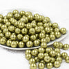 front view of a pile of 12mm Avocado Green Faux Pearl Acrylic Bubblegum Beads [20 Count]
