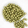 top view of a pile of 12mm Avocado Green Faux Pearl Acrylic Bubblegum Beads [20 Count]
