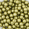 close up view of a pile of 12mm Avocado Green Faux Pearl Acrylic Bubblegum Beads [20 Count]