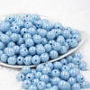 Front view of a pile of 12mm Blue AB Solid Acrylic Bubblegum Beads [20 Count]