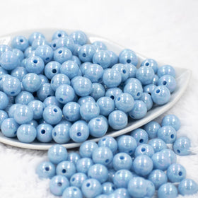 12mm Blue AB Solid Acrylic Bubblegum Beads