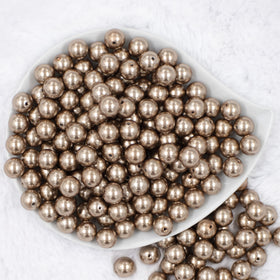 12mm Champagne Gold Faux Pearl Acrylic Bubblegum Beads [20 Count]