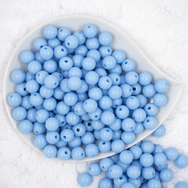 Top view of a pile of 12mm Cornflower Blue Acrylic Bubblegum Beads [20 & 50 Count]