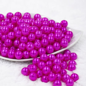 12mm Fuchsia Faux Pearl Acrylic Bubblegum Beads [20 Count]