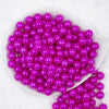 top view of a pile of 12mm Fuchsia Faux Pearl Acrylic Bubblegum Beads [20 Count]
