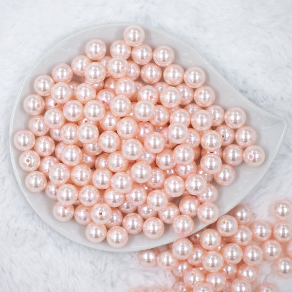 top view of a pile of 12mm Light Pink Faux Pearl Acrylic Bubblegum Beads [20 Count]