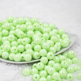 12mm Mint Green AB Solid Acrylic Bubblegum Beads [20 & 50 Count]