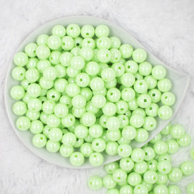 12mm Mint Green AB Solid Acrylic Bubblegum Beads [20 & 50 Count]